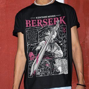 Berserk T-shirt Manga Strip Guts Berserker Armour Anime Black shirt ALL SIZES1